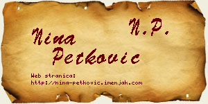 Nina Petković vizit kartica